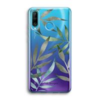 CaseCompany Tropical watercolor leaves: Huawei P30 Lite Transparant Hoesje