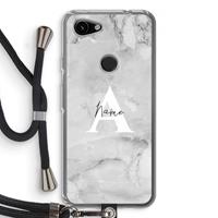 CaseCompany Ivory Marble: Pixel 3a Transparant Hoesje met koord