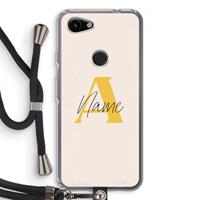 CaseCompany Amber Script: Pixel 3a Transparant Hoesje met koord