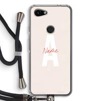 CaseCompany Strawberry Milkshake: Pixel 3a Transparant Hoesje met koord