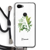 CaseCompany Green Brush: Pixel 3a Transparant Hoesje met koord