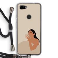 CaseCompany Fresh coffee: Pixel 3a Transparant Hoesje met koord