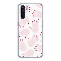 CaseCompany Hands pink: Oppo A91 Transparant Hoesje