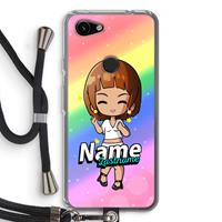 CaseCompany Chibi Maker vrouw: Pixel 3a Transparant Hoesje met koord