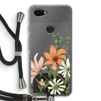 CaseCompany Floral bouquet: Pixel 3a Transparant Hoesje met koord