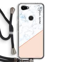 CaseCompany Marmer in stijl: Pixel 3a Transparant Hoesje met koord