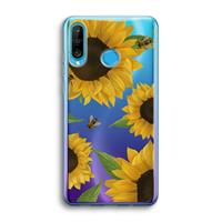 CaseCompany Sunflower and bees: Huawei P30 Lite Transparant Hoesje
