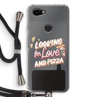 CaseCompany Pizza is the answer: Pixel 3a Transparant Hoesje met koord