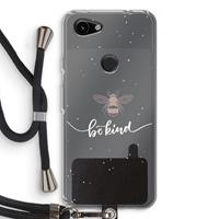 CaseCompany Be(e) kind: Pixel 3a Transparant Hoesje met koord