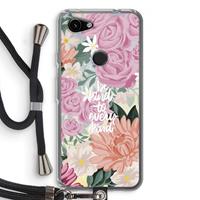 CaseCompany Kindness matters: Pixel 3a Transparant Hoesje met koord