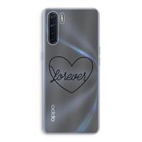 CaseCompany Forever heart black: Oppo A91 Transparant Hoesje