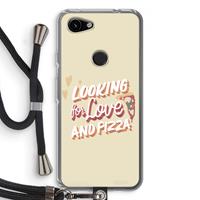 CaseCompany Pizza is the answer: Pixel 3a Transparant Hoesje met koord