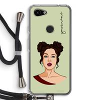 CaseCompany Pop-Art Creator: Pixel 3a Transparant Hoesje met koord