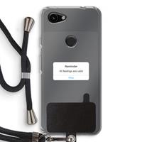 CaseCompany Reminder: Pixel 3a Transparant Hoesje met koord