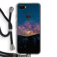 CaseCompany Travel to space: Pixel 3a Transparant Hoesje met koord