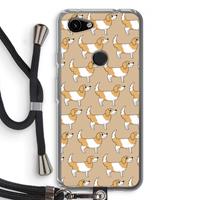 CaseCompany Doggy: Pixel 3a Transparant Hoesje met koord