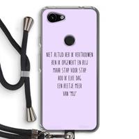 CaseCompany Zelfvertrouwen: Pixel 3a Transparant Hoesje met koord