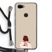 CaseCompany I drink wine: Pixel 3a Transparant Hoesje met koord