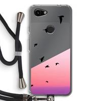 CaseCompany Fly away: Pixel 3a Transparant Hoesje met koord