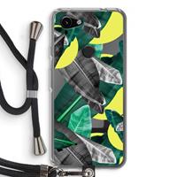 CaseCompany Fantasie jungle: Pixel 3a Transparant Hoesje met koord