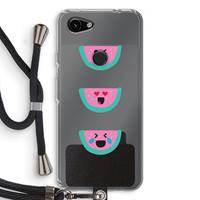 CaseCompany Smiley watermeloen: Pixel 3a Transparant Hoesje met koord