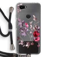 CaseCompany Mooie bloemen: Pixel 3a Transparant Hoesje met koord