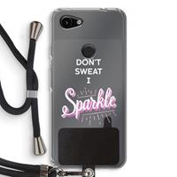 CaseCompany Sparkle quote: Pixel 3a Transparant Hoesje met koord