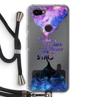 CaseCompany Stars quote: Pixel 3a Transparant Hoesje met koord