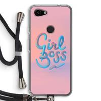 CaseCompany Girl boss: Pixel 3a Transparant Hoesje met koord