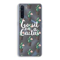 CaseCompany Cactus quote: Oppo A91 Transparant Hoesje