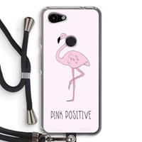 CaseCompany Pink positive: Pixel 3a Transparant Hoesje met koord