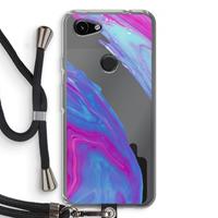 CaseCompany Zweverige regenboog: Pixel 3a Transparant Hoesje met koord