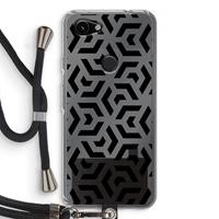 CaseCompany Crazy pattern: Pixel 3a Transparant Hoesje met koord