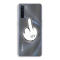CaseCompany Middle finger white: Oppo A91 Transparant Hoesje