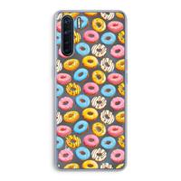 CaseCompany Pink donuts: Oppo A91 Transparant Hoesje
