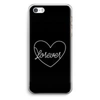 CaseCompany Forever heart black: iPhone 5 / 5S / SE Transparant Hoesje