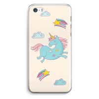 CaseCompany Vliegende eenhoorn: iPhone 5 / 5S / SE Transparant Hoesje