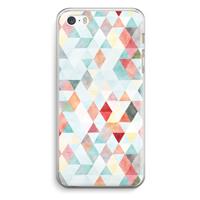 CaseCompany Gekleurde driehoekjes pastel: iPhone 5 / 5S / SE Transparant Hoesje