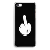 CaseCompany Middle finger black: iPhone 5 / 5S / SE Transparant Hoesje