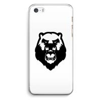 CaseCompany Angry Bear (white): iPhone 5 / 5S / SE Transparant Hoesje