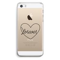 CaseCompany Forever heart black: iPhone 5 / 5S / SE Transparant Hoesje