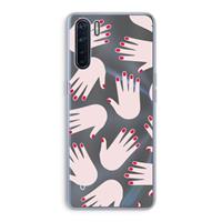 CaseCompany Hands pink: Oppo A91 Transparant Hoesje