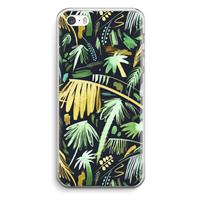 CaseCompany Tropical Palms Dark: iPhone 5 / 5S / SE Transparant Hoesje