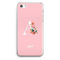 CaseCompany Pink Bouquet: iPhone 5 / 5S / SE Transparant Hoesje