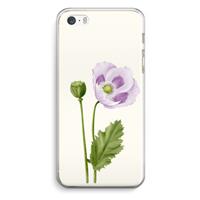 CaseCompany Purple poppy: iPhone 5 / 5S / SE Transparant Hoesje