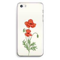CaseCompany Red poppy: iPhone 5 / 5S / SE Transparant Hoesje