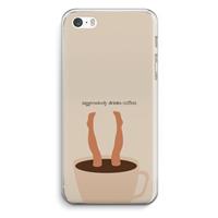 CaseCompany Aggressively drinks coffee: iPhone 5 / 5S / SE Transparant Hoesje