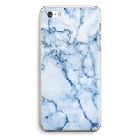 CaseCompany Blauw marmer: iPhone 5 / 5S / SE Transparant Hoesje