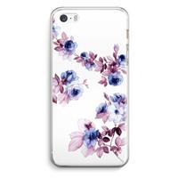 CaseCompany Waterverf bloemen: iPhone 5 / 5S / SE Transparant Hoesje