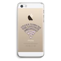 CaseCompany Home Is Where The Wifi Is: iPhone 5 / 5S / SE Transparant Hoesje
